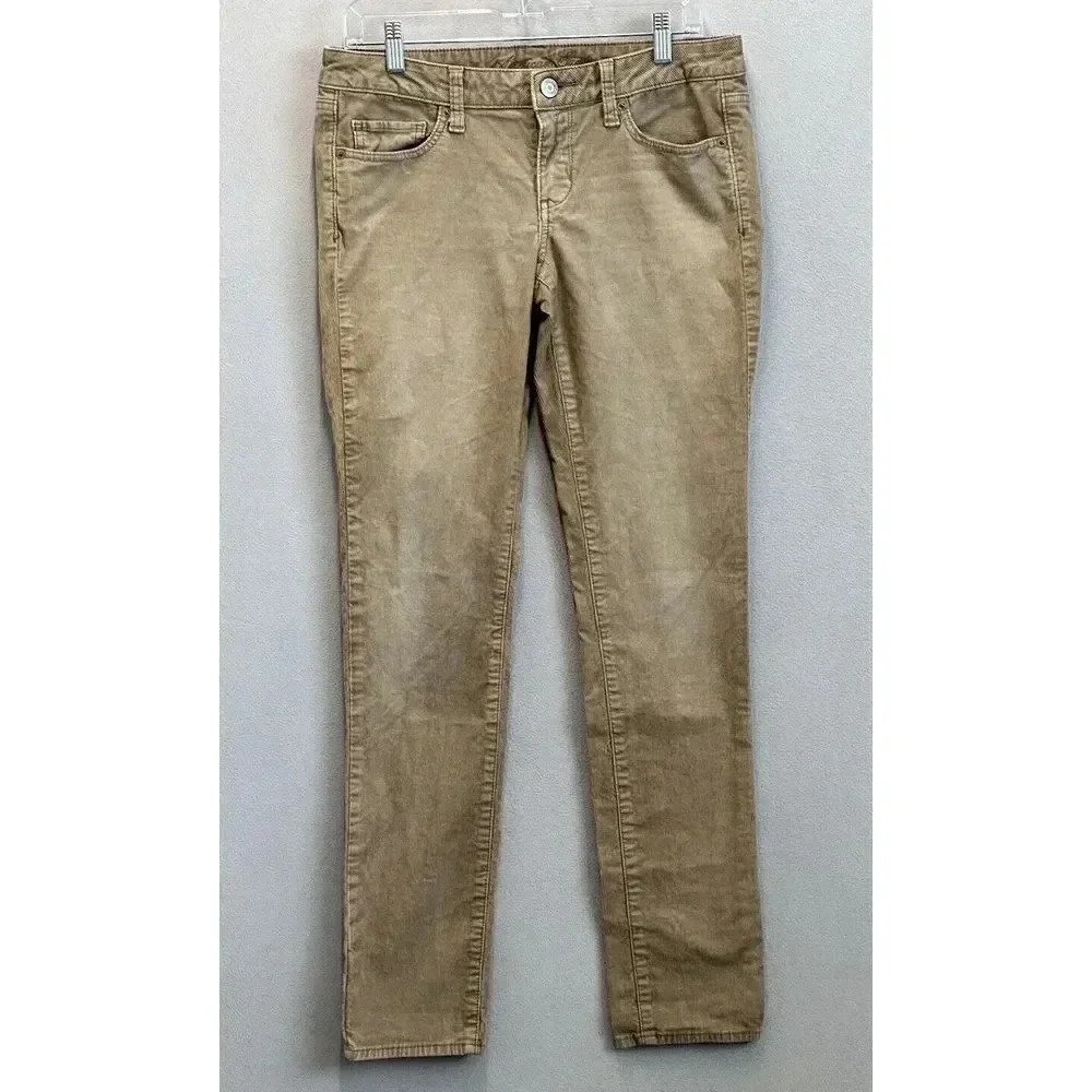 American Eagle Women's Sz 8 Beige Skinny Stretch High‎ Rise Corduroy Pants